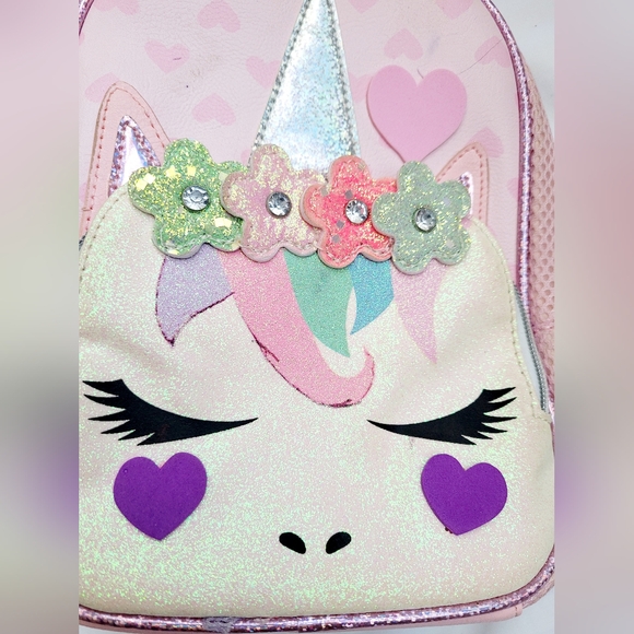 OMG Miss Gwen Unicorn Small/Mini Backpack Glitter Pink 9"×10"×3" - Picture 14 of 15